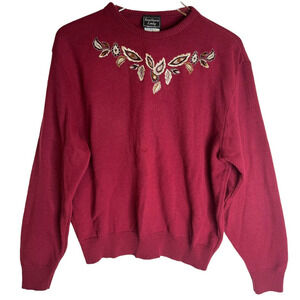 Vintage Southern Lady Pullover Embroidered Made In USA Sweater